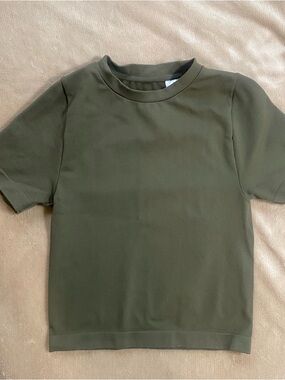 a new day Olive Green Cropped Tee